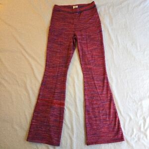 Aritzia Sunday Best Posie Space Dye Pink High Waist Flared Knit Pants